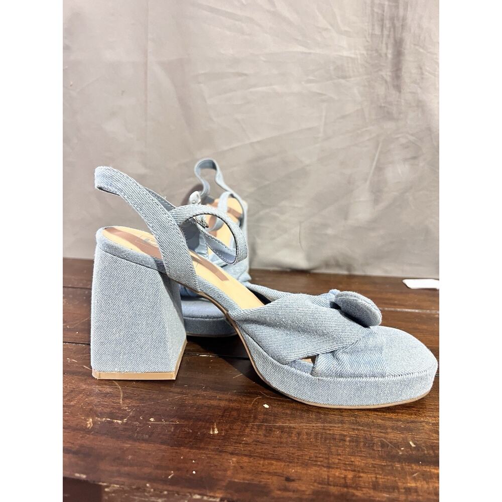 Pop Women's Giving Heeled Sandals in chambray blue Size 8 TG2021 - Picture 4 of 6